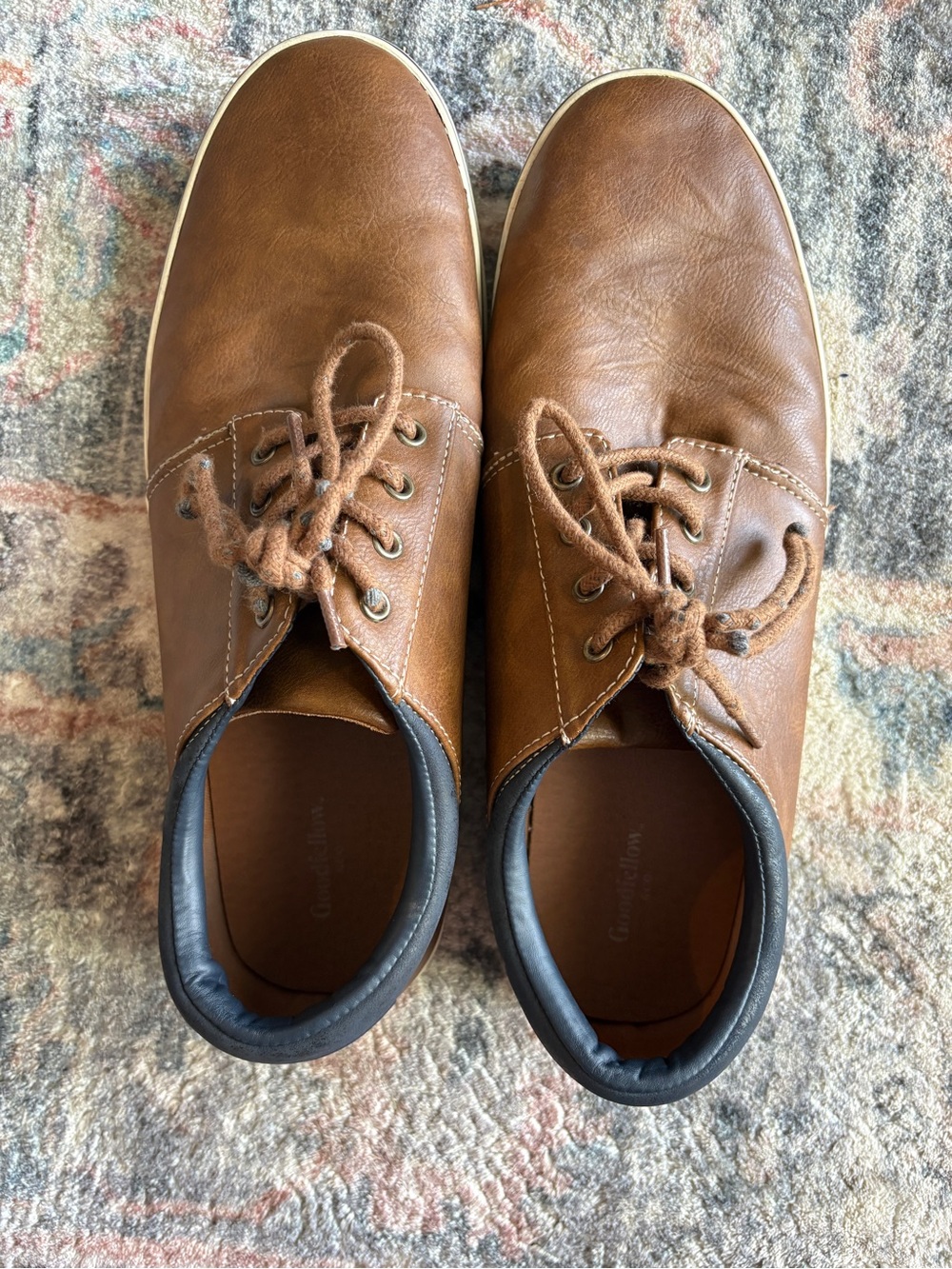 Men's Casual Brown Leather Lace-Up Shoes